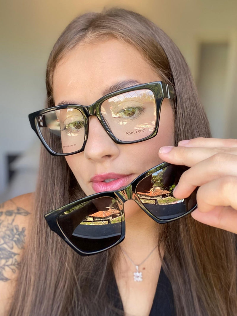 Óculos de Grau Feminino Modelo Renata | Anni Felici (Clip-on)