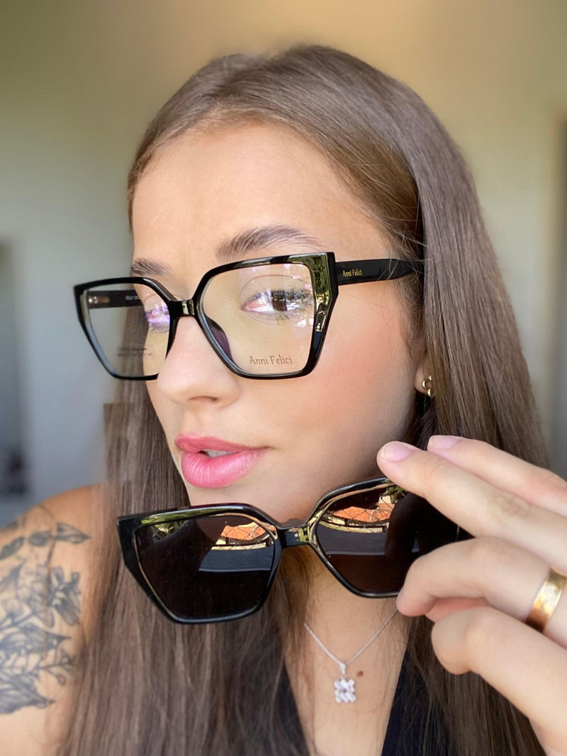 Óculos de Grau Feminino Modelo Noemi | Anni Felici (Clip-on)