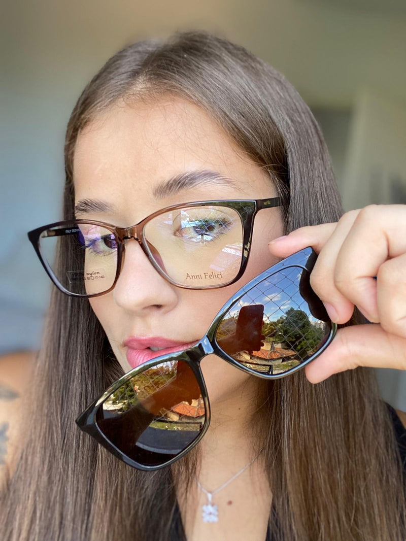 Óculos de Grau Feminino Modelo Eloá | Anni Felici (Clip-on)